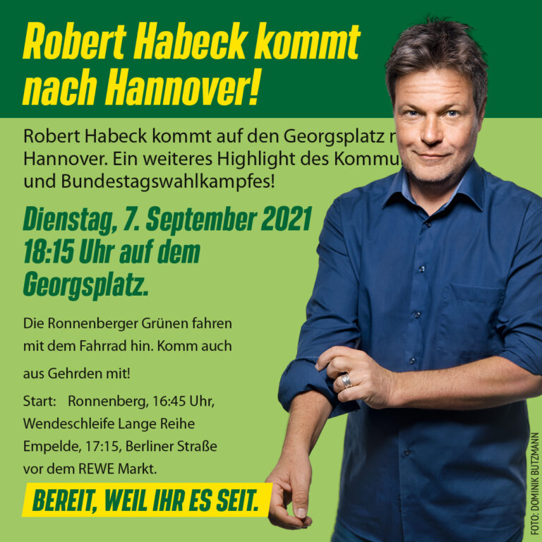 Robert kommt – Wir radeln mit den GRÜNEN aus Ronnenberg hin.