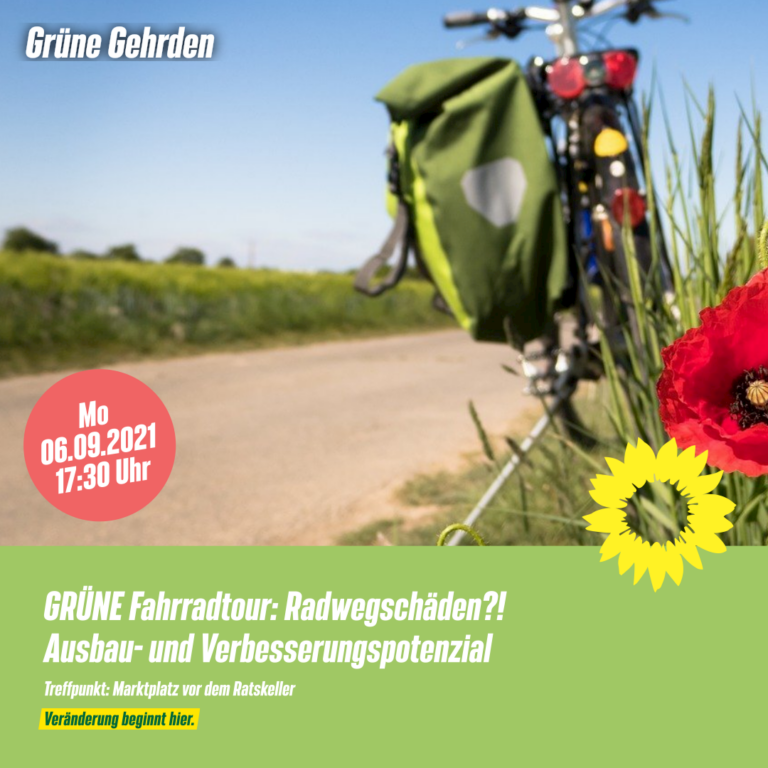 Einladung: GRÜNE Fahrradtour – Radwegschhäden?! – Ausbau- & Verbesserungspotenzial