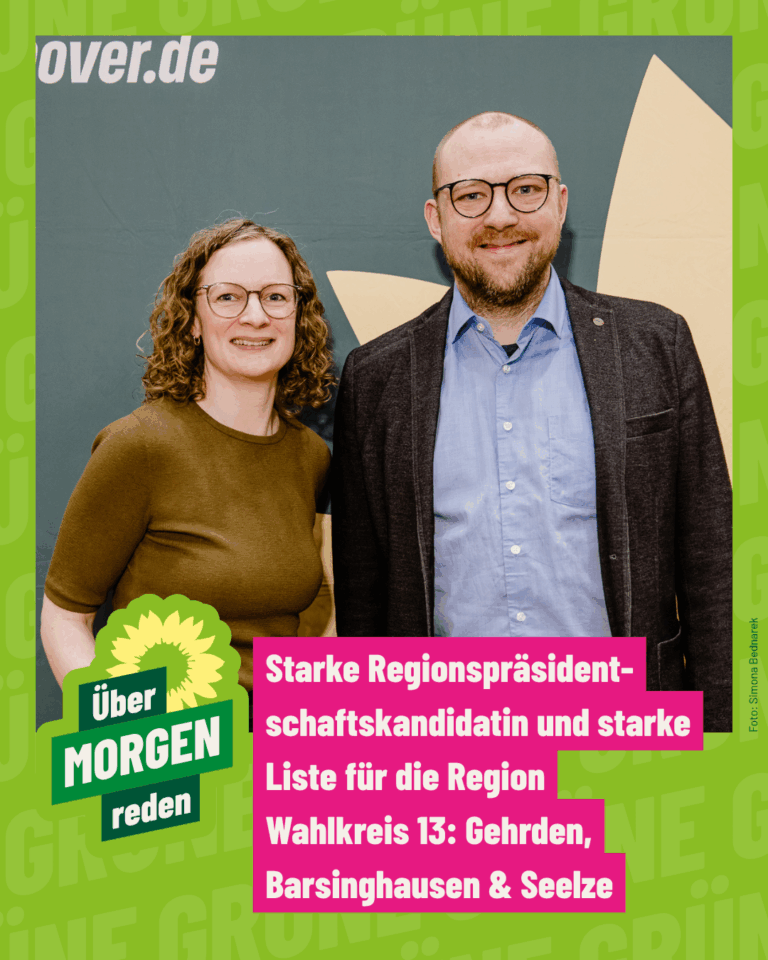 Grüne stellen Liste für die Regionsversammlung auf: Fokus auf Umland, Gleichstellung und konkrete Lösungen