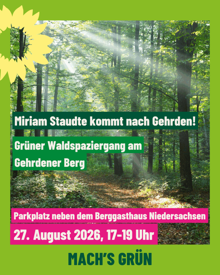 Ministerin Miriam Staudte beim Grünen Waldspaziergang am Gehrdener Berg