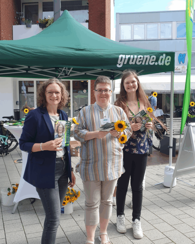 Nah dran, klar im Kurs: Sinja Münzberg zu Gast am Grünen Wahlstand in Gehrden